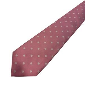 Charles Tyrwhitt Tie Mens OS Pink Excellent Silk Polka Dot Classic Necktie 3.25"